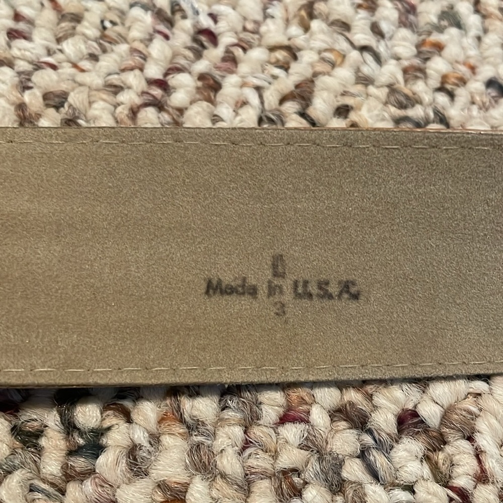 1 7/8” Camel Colored Embossed Leather Belt - Picture 3 of 5